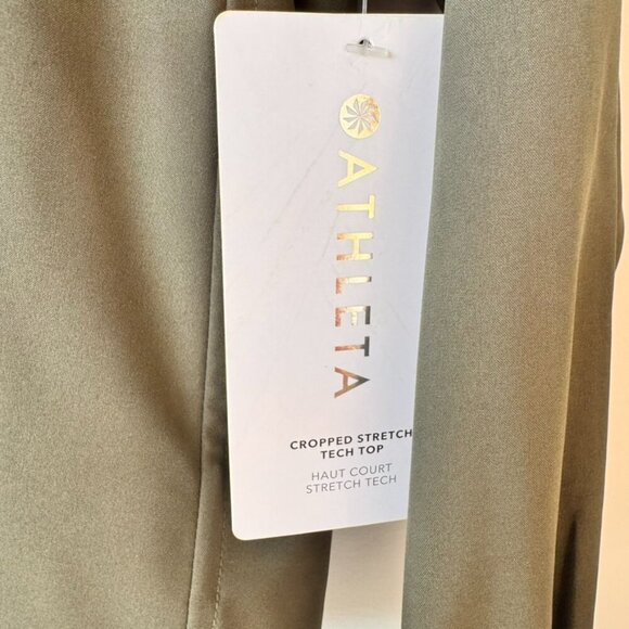 NWT Athleta Cropped Stretch Tech Top Long Sleeve - Picture 3 of 9